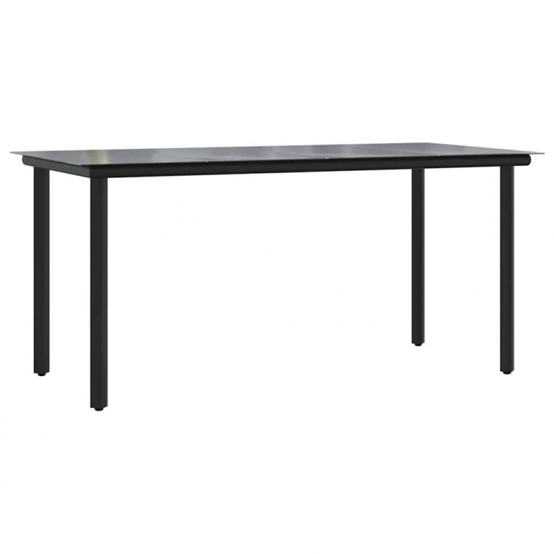 5-częściowy zestaw mebli ogrodowych, czarny, rattan PVC