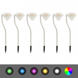 Lampki solarne ogrodowe LED, 6 szt., 9x7,8x29,5 cm