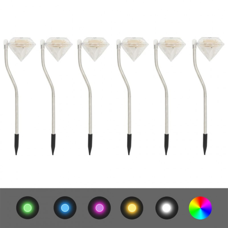 Lampki solarne ogrodowe LED, 6 szt., 9x7,8x29,5 cm