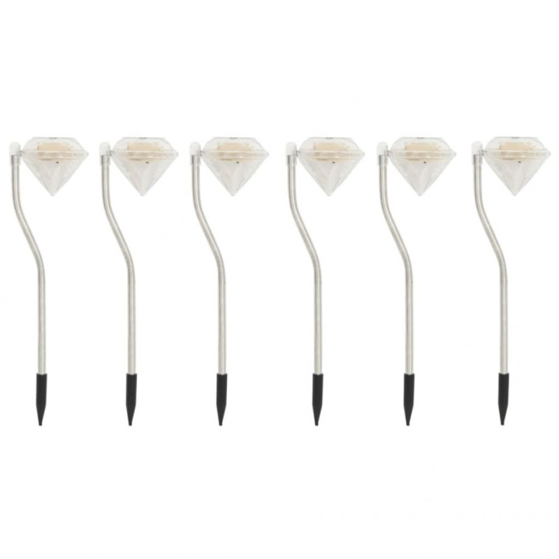 Lampki solarne ogrodowe LED, 6 szt., 9x7,8x29,5 cm