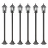 Lampy ogrodowe, 110 cm, E27, aluminium, 6 szt., brązowe