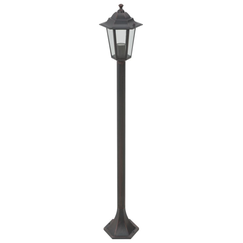 Lampy ogrodowe, 110 cm, E27, aluminium, 6 szt., brązowe