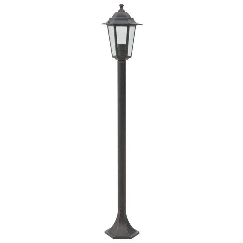 Lampy ogrodowe, 110 cm, E27, aluminium, 6 szt., brązowe