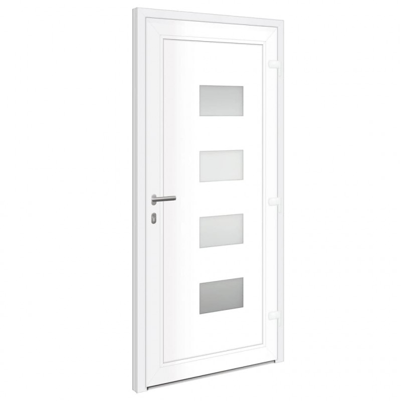 Drzwi wejściowe, antracytowe, 100x210 cm, aluminium i PVC