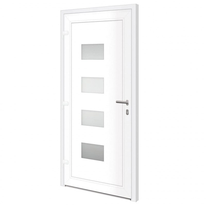 Drzwi wejściowe, antracytowe, 100x210 cm, aluminium i PVC