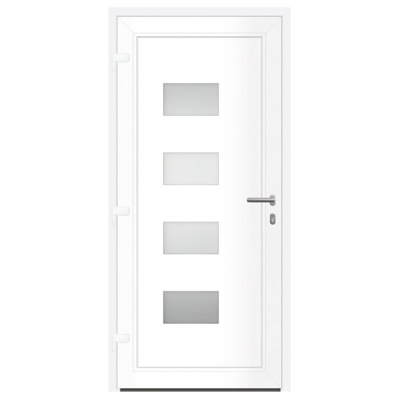 Drzwi wejściowe, antracytowe, 100x210 cm, aluminium i PVC
