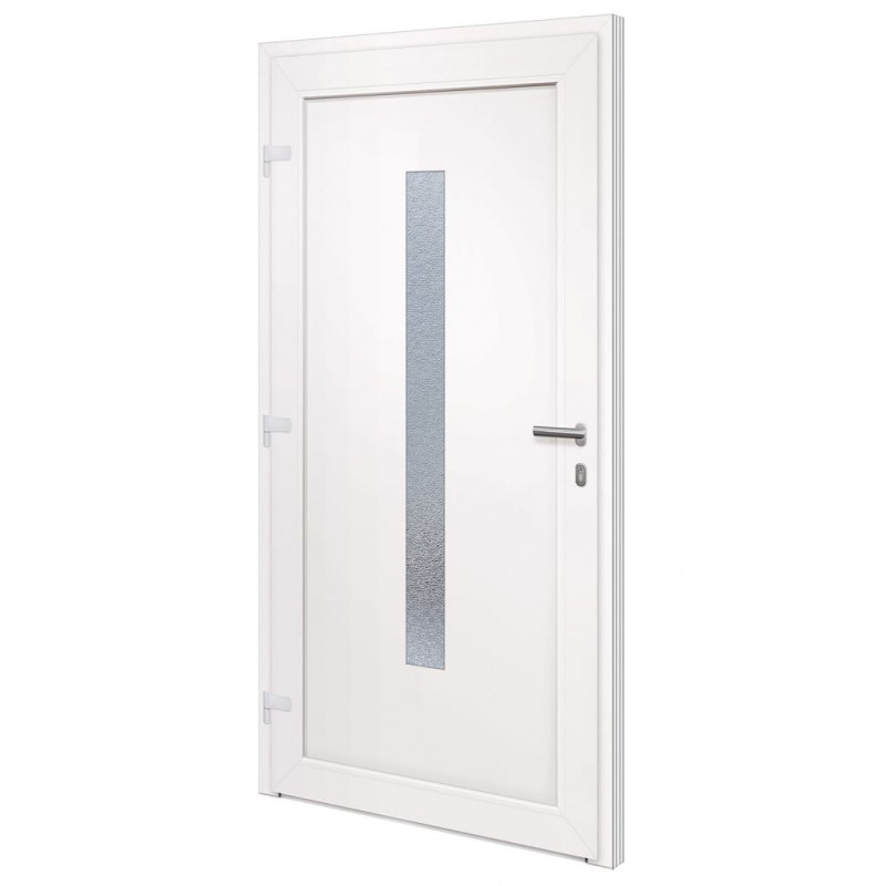 Drzwi wejściowe, białe, 108x200 cm, PVC