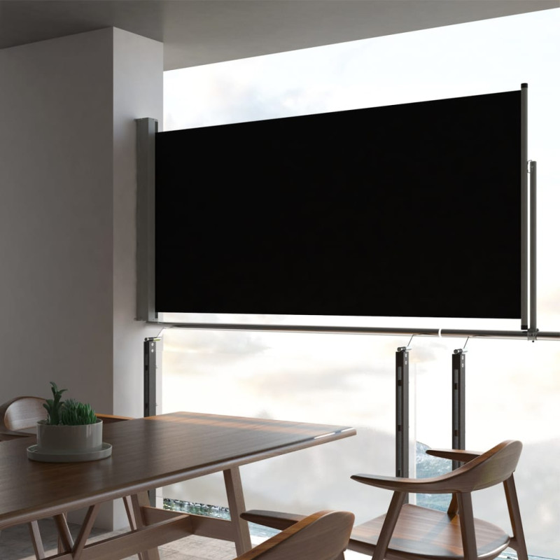 Tarasowa, zwijana markiza boczna, 120 x 300 cm, czarna