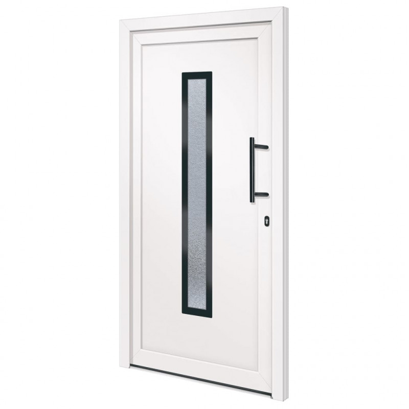 Drzwi wejściowe, białe, 108x208 cm, PVC