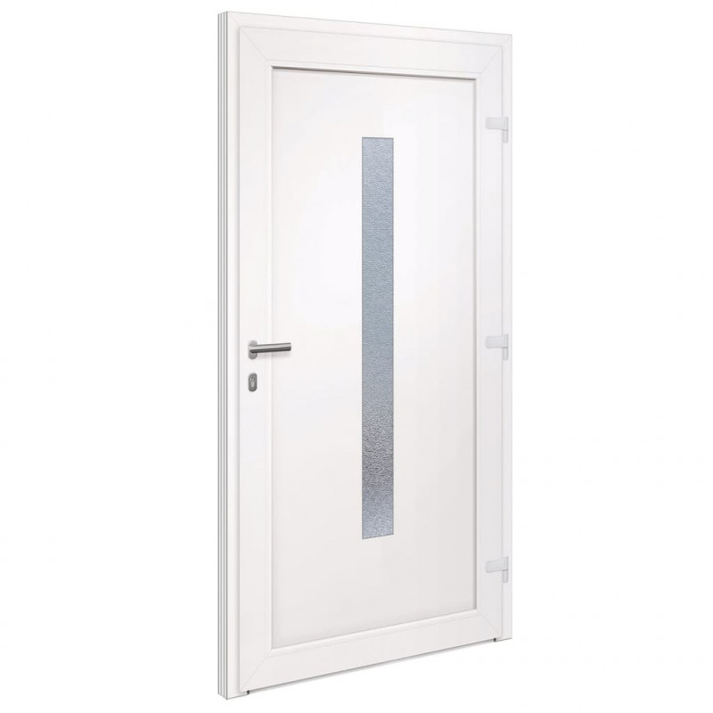 Drzwi wejściowe, białe, 108x208 cm, PVC