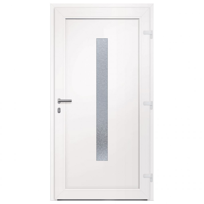 Drzwi wejściowe, białe, 108x208 cm, PVC
