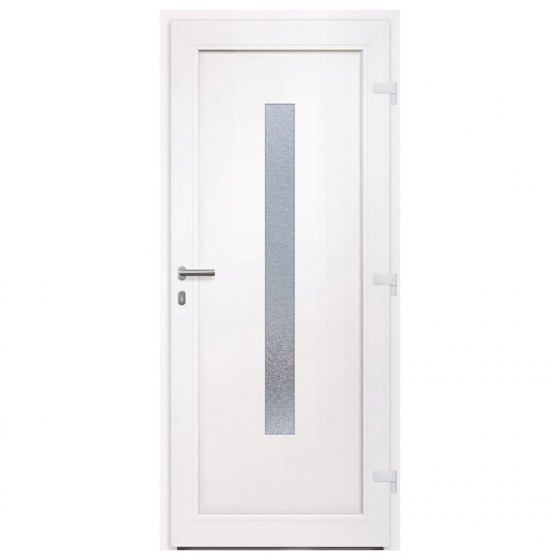 Drzwi wejściowe, antracytowe, 88x200 cm, PVC