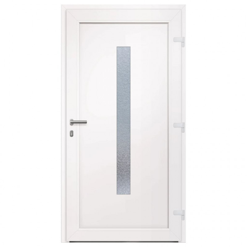Drzwi wejściowe, antracytowe, 108x208 cm, PVC