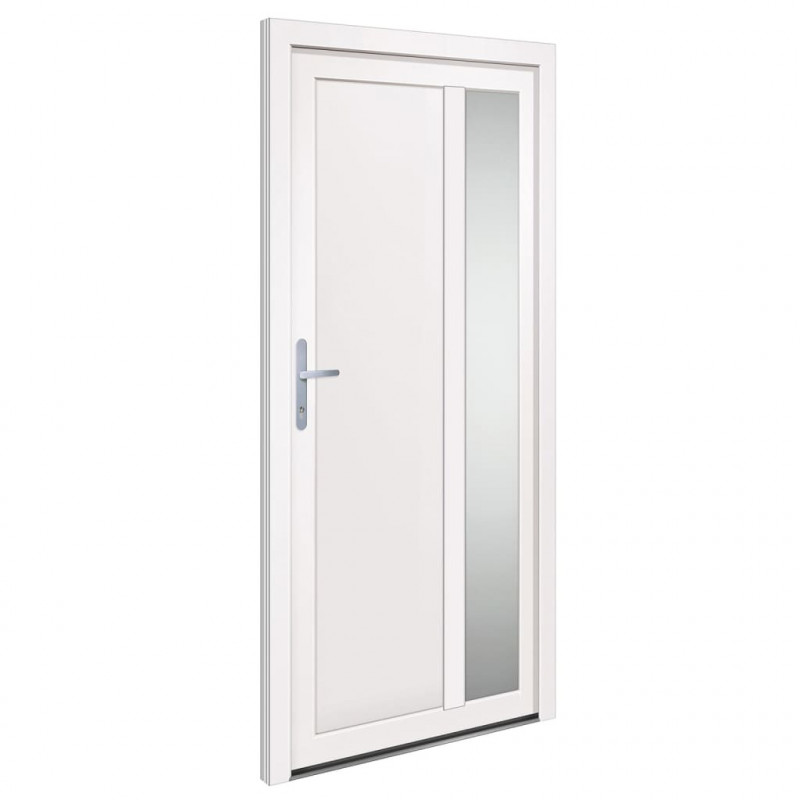 Drzwi wejściowe, białe, 98x200 cm, PVC