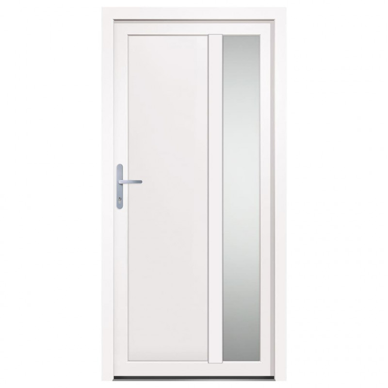 Drzwi wejściowe, białe, 98x200 cm, PVC