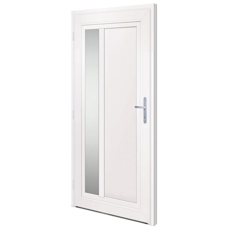 Drzwi wejściowe, białe, 98x200 cm, PVC