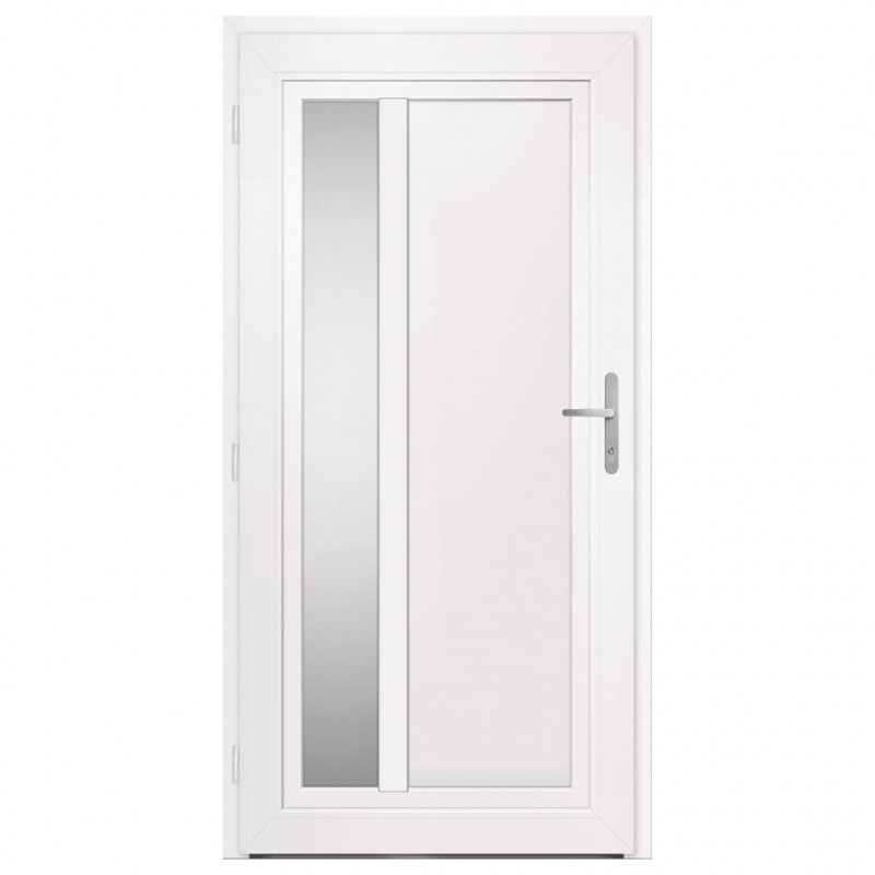 Drzwi wejściowe, białe, 98x200 cm, PVC