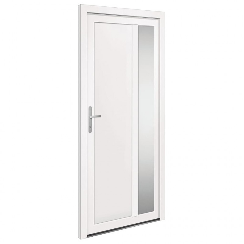 Drzwi wejściowe, białe, 98x208 cm, PVC
