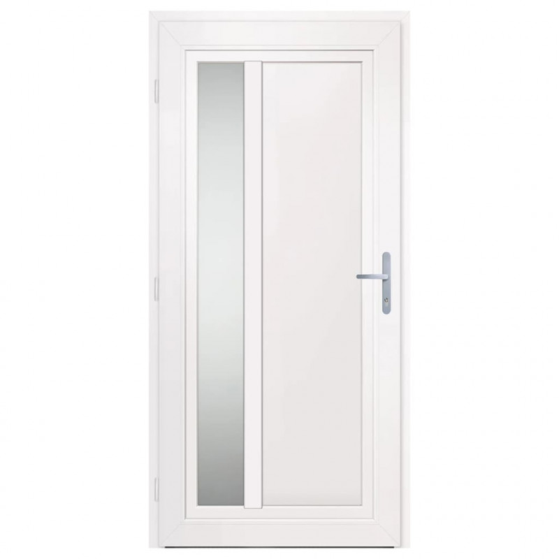 Drzwi wejściowe, białe, 98x208 cm, PVC