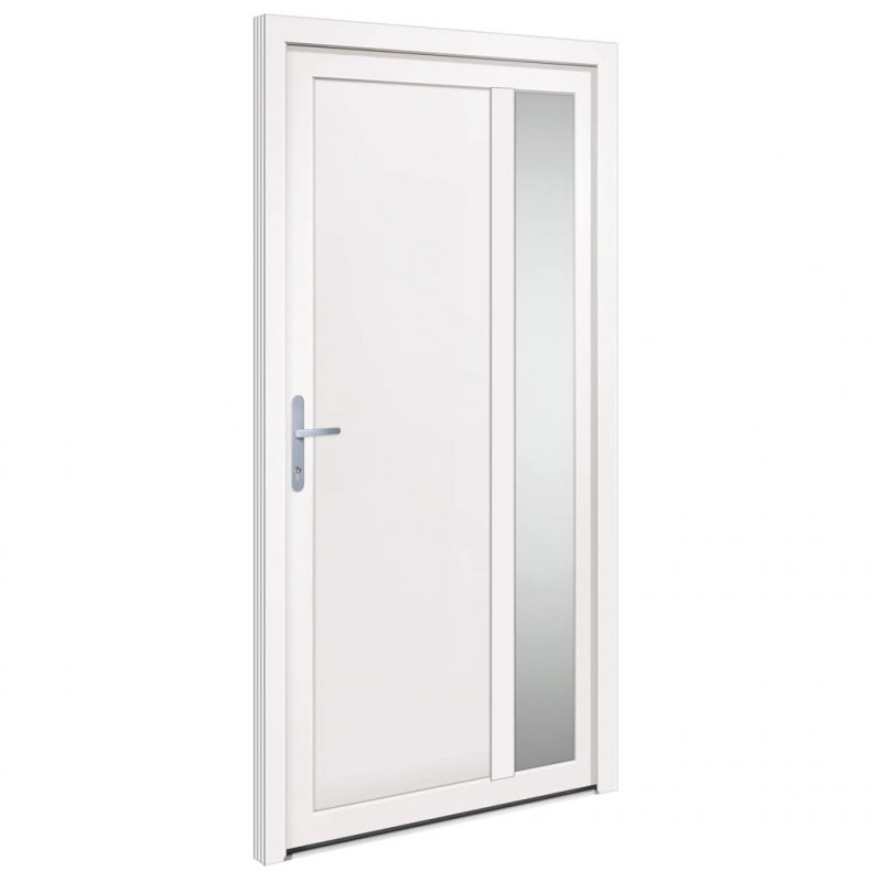 Drzwi wejściowe, białe, 108x208 cm, PVC