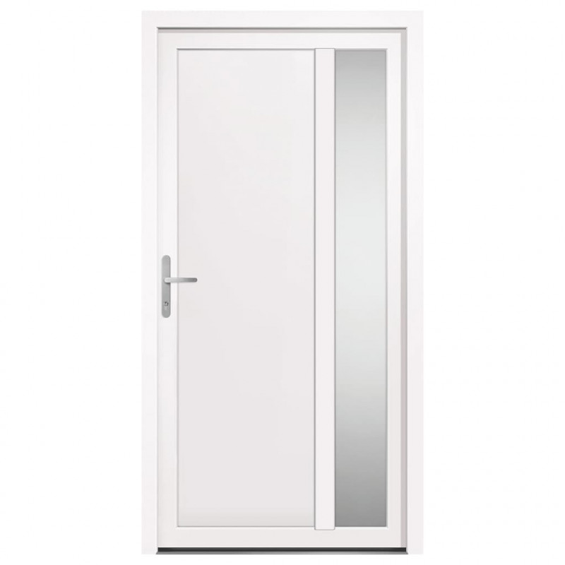 Drzwi wejściowe, białe, 108x208 cm, PVC