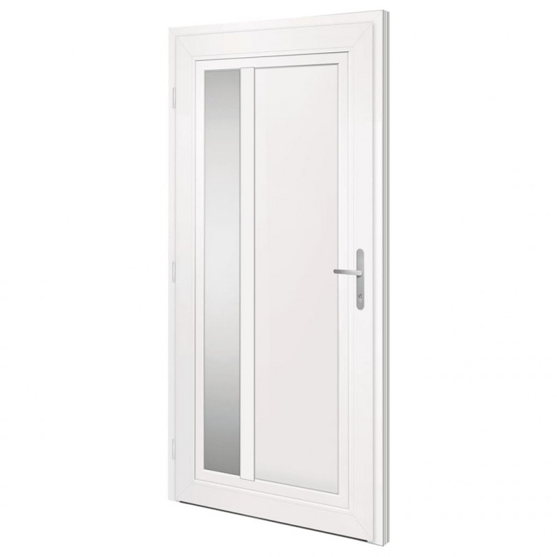 Drzwi wejściowe, białe, 108x208 cm, PVC