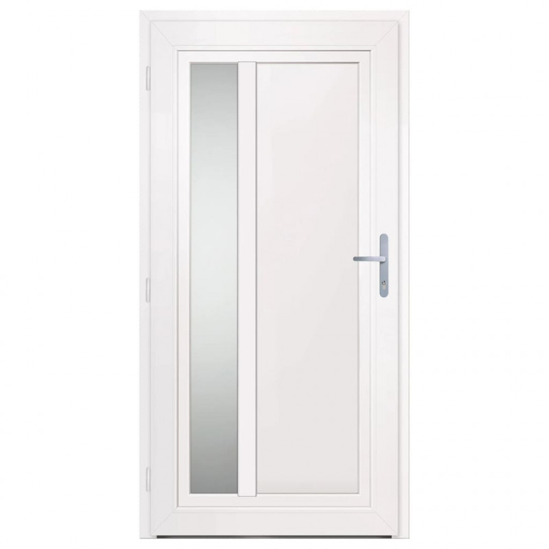 Drzwi wejściowe, białe, 108x208 cm, PVC