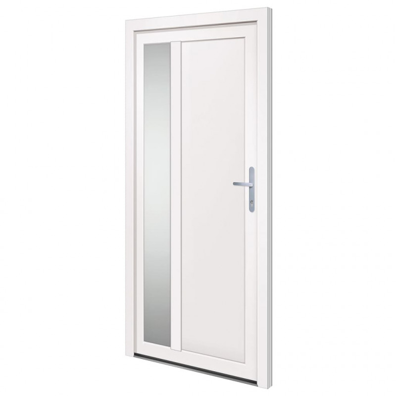 Drzwi wejściowe, białe, 98x200 cm, PVC