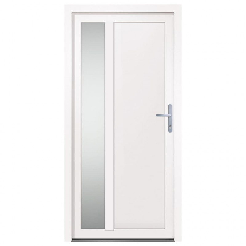 Drzwi wejściowe, białe, 98x200 cm, PVC