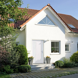 Drzwi wejściowe, białe, 98x208 cm, PVC