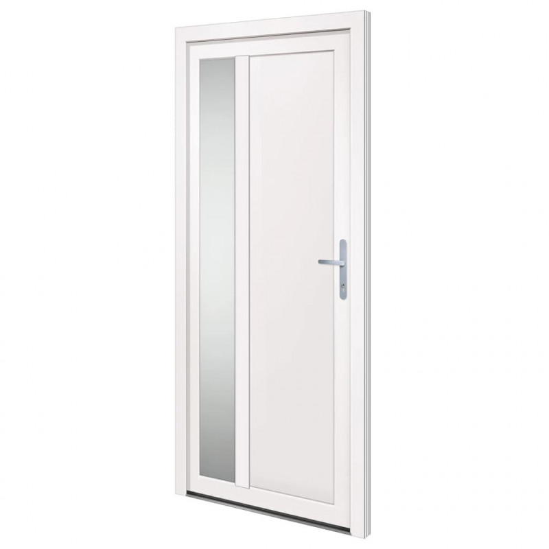 Drzwi wejściowe, białe, 98x208 cm, PVC