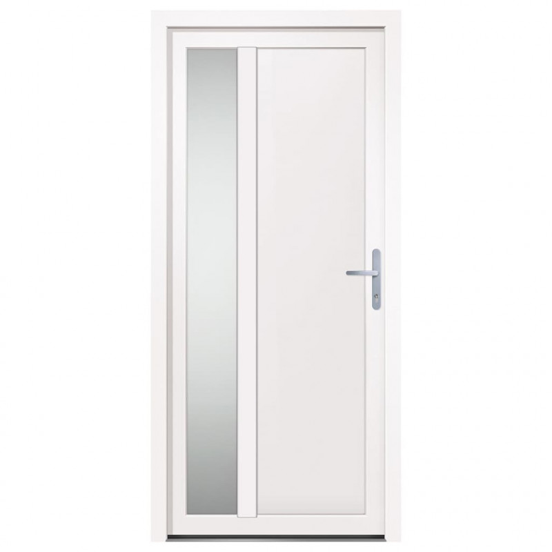Drzwi wejściowe, białe, 98x208 cm, PVC