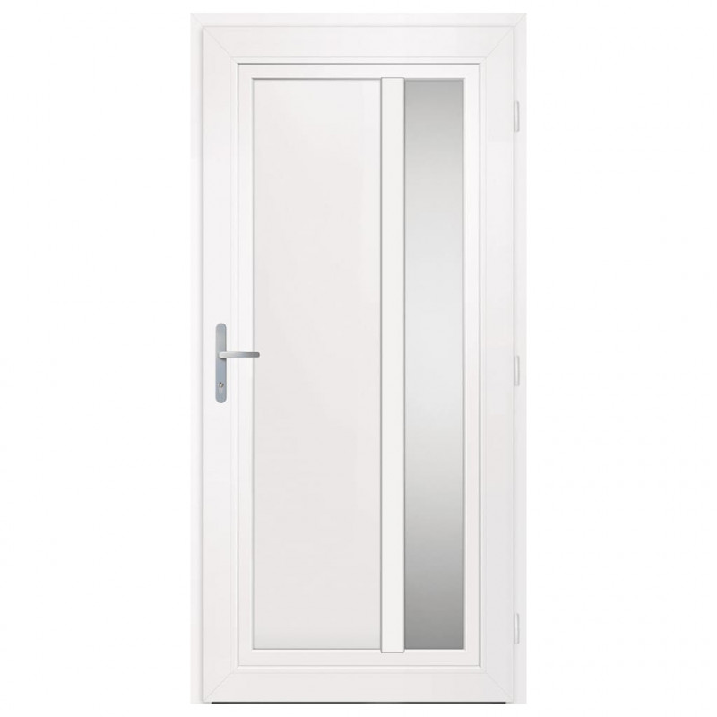 Drzwi wejściowe, białe, 98x208 cm, PVC