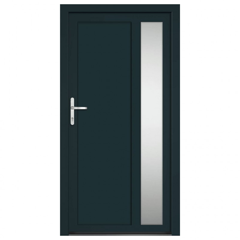 Drzwi wejściowe, antracytowe, 108x208 cm, PVC