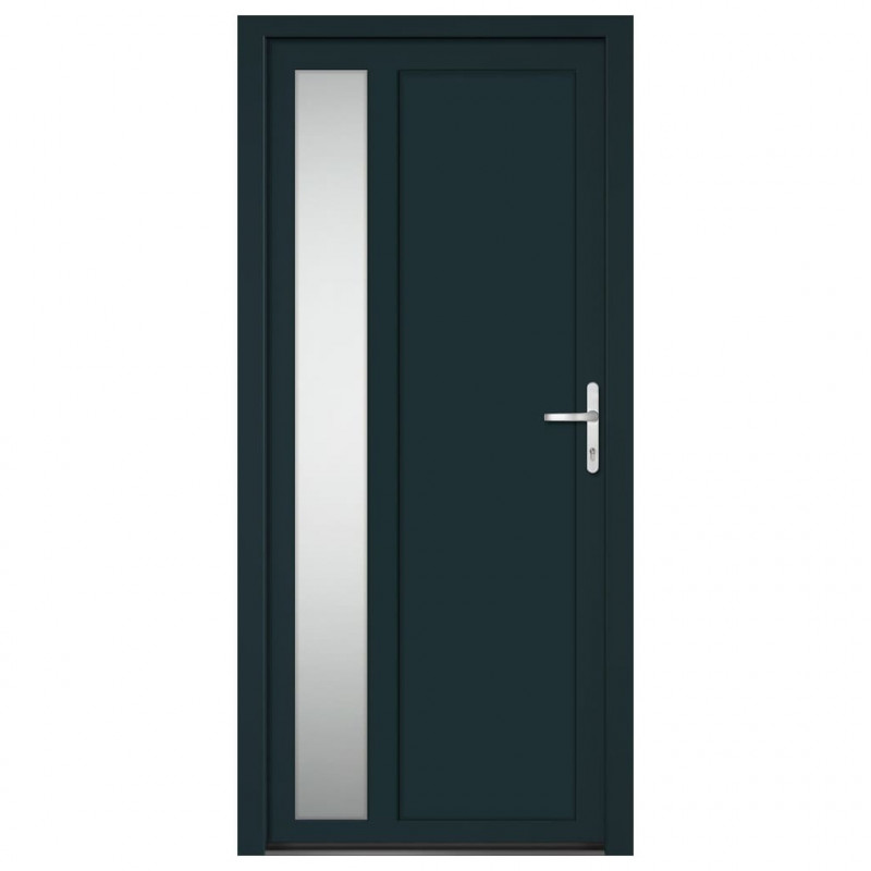 Drzwi wejściowe, antracytowe, 98x208 cm, PVC