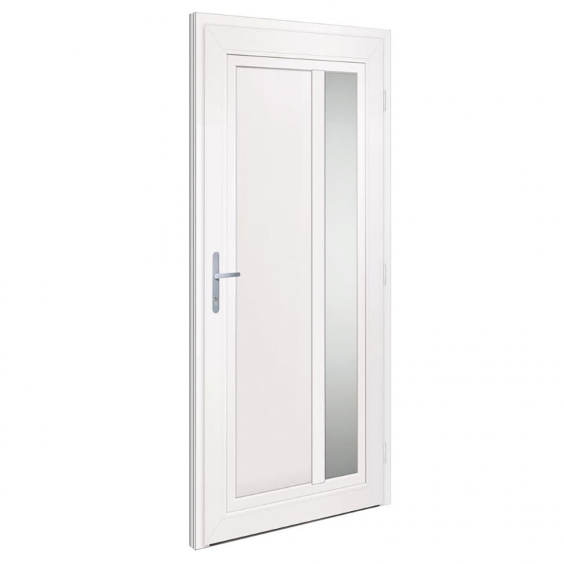 Drzwi wejściowe, antracytowe, 98x208 cm, PVC