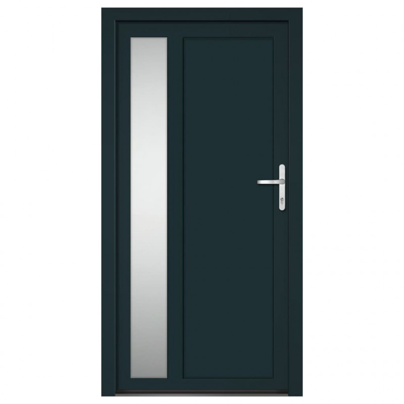 Drzwi wejściowe, antracytowe, 108x208 cm, PVC
