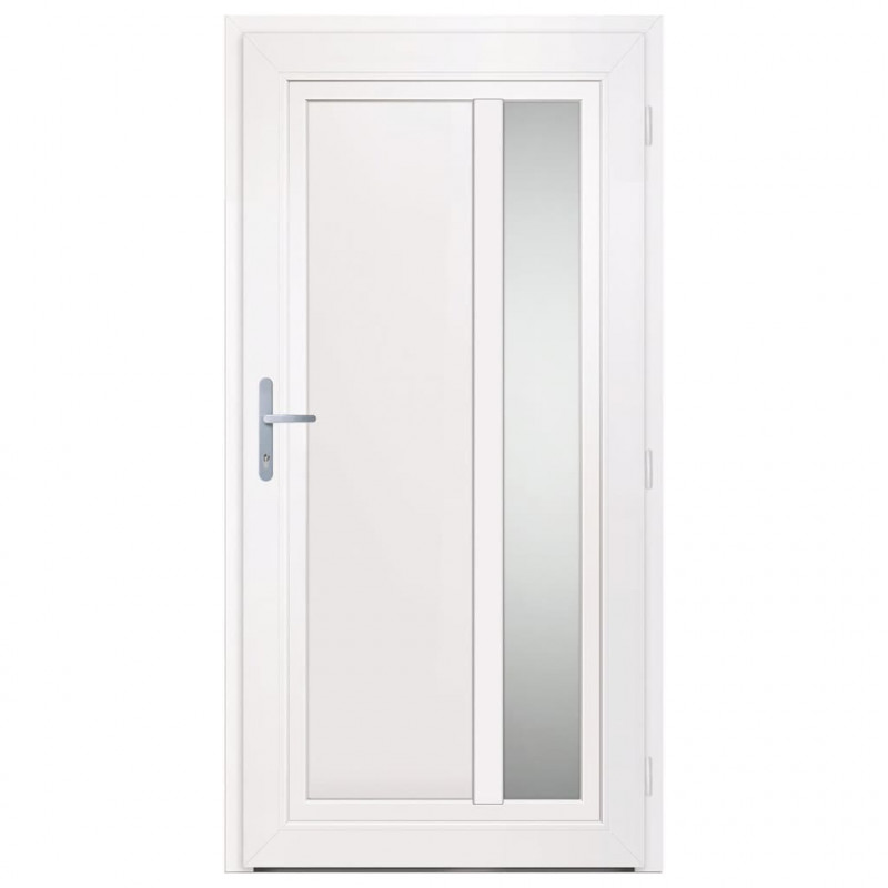 Drzwi wejściowe, antracytowe, 108x208 cm, PVC