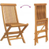 Zestaw do jadalni w ogrodzie 5 pcs Brązowy Lite drewno teakowe