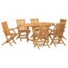 Zestaw do jadalni w ogrodzie 7 pcs Brązowy Lite drewno teakowe