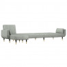 Sofa rozkładana L, jasnoszara, 275x140x70 cm, aksamit