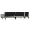 Sofa rozkładana L, jasnoszara, 275x140x70 cm, aksamit