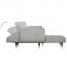 Sofa rozkładana L, jasnoszara, 275x140x70 cm, aksamit