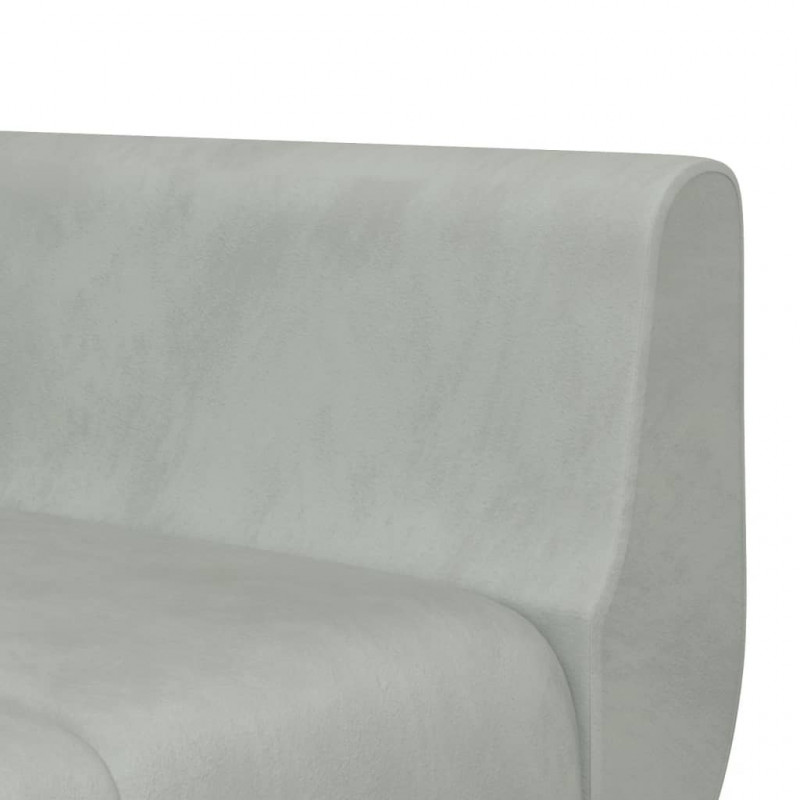 Sofa rozkładana L, jasnoszara, 275x140x70 cm, aksamit