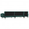 Sofa rozkładana L, ciemnozielona, 275x140x70 cm, aksamit