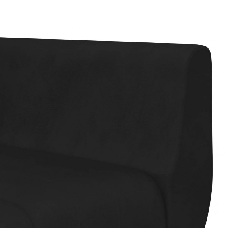 Sofa rozkładana L, czarna, 275x140x70 cm, aksamit