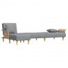 Sofa rozkładana L, jasnoszara, 279x140x70 cm, tkanina