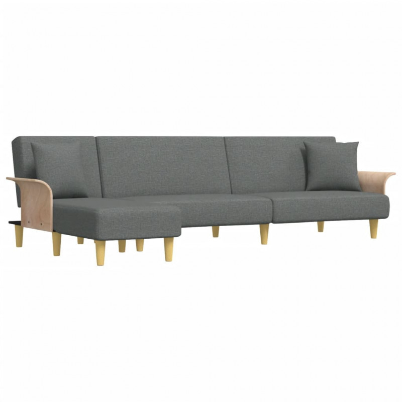 Sofa rozkładana L, ciemnoszara, 279x140x70 cm, tkanina