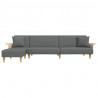 Sofa rozkładana L, ciemnoszara, 279x140x70 cm, tkanina