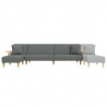Sofa rozkładana L, ciemnoszara, 279x140x70 cm, tkanina